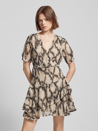 Only Sukienka mini z efektem batiku model ‘ELENA LIFE’ Piaskowy 4