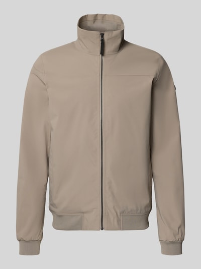Produktfoto, Regular Fit Jacke mit Stehkragen Modell 'Alvin' von Didriksons in Beige mit Reißverschluss, elastische Abschlüsse, Eingrifftaschen.