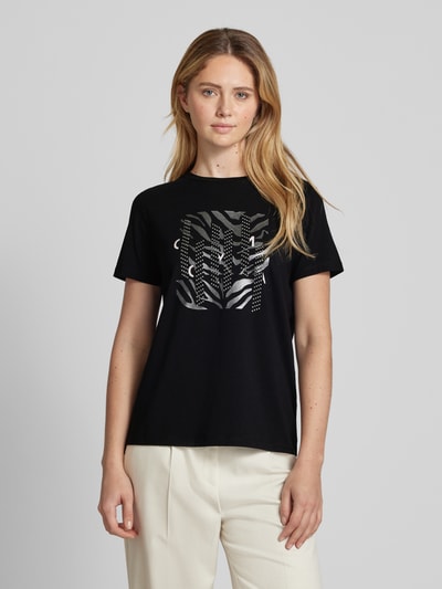 comma T-Shirt mit Motiv-Print Black 4