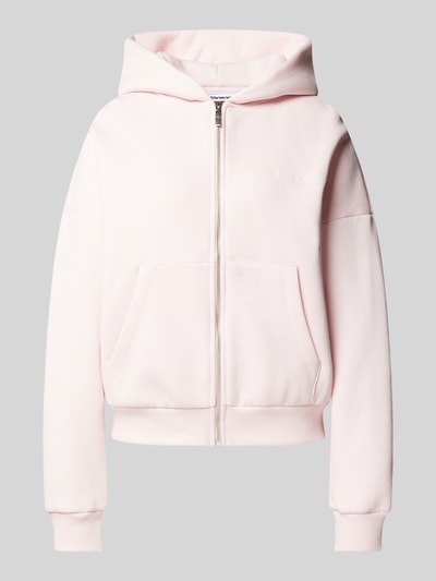 Review Oversized sweatjack met labelprint Rosé - 1