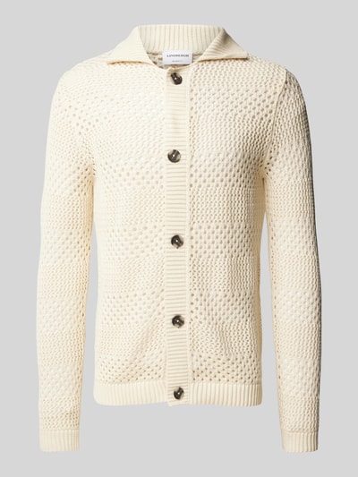 Lindbergh Cardigan mit Lochmuster Modell 'Crochet' Offwhite 2