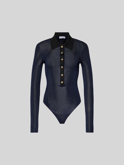 Self-Portrait Bodysuit im semitransparentem Design Dunkelblau 2