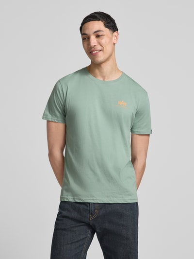 Alpha Industries T-Shirt mit Label-Details Modell 'BASIC' Lind 4