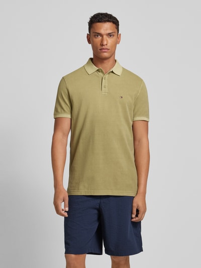 Tommy Hilfiger Regular fit poloshirt met logostitching Olijfgroen - 4