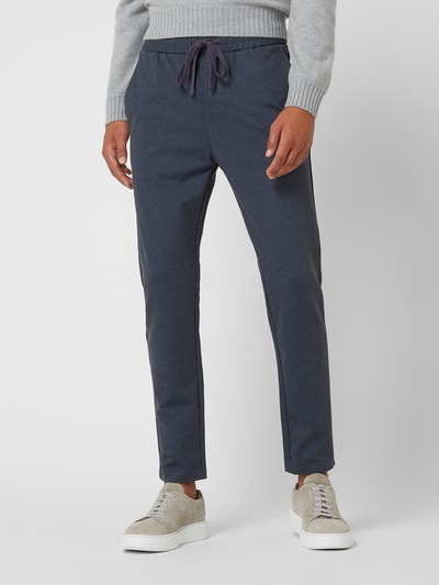 Only & Sons Tapered fit joggingbroek met streepmotief, model 'Linus' Donkerblauw - 4