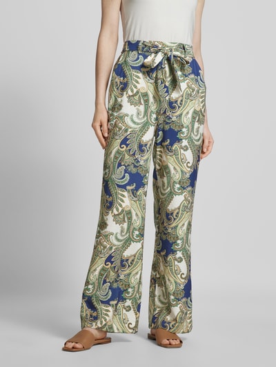 Mango Wide Leg Stoffhose mit Paisley-Muster Schilf 4