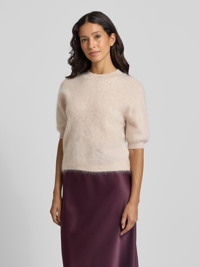 Herzensangelegenheit Gebreide pullover van een mix van linnen en wol met 1/2-mouwen Zand gemêleerd - 4