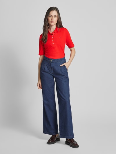 Tommy Hilfiger Poloshirt met korte knoopsluiting Kersenrood - 1