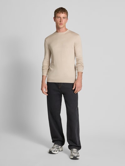 Only & Sons Regular Fit Strickpullover aus Viskose-Mix Modell 'WYLER' Beige 1