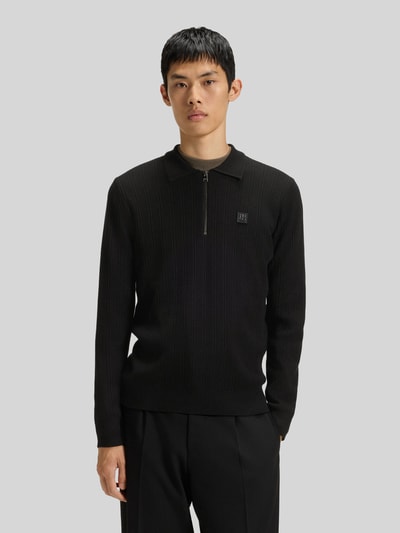 HUGO Sweter z dzianiny o kroju regular fit z mieszanki wiskozy model ‘SASTORO’ Czarny 4