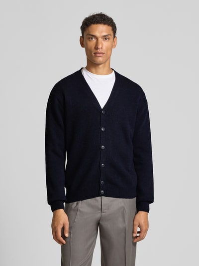 Casual Friday Gebreid jack met V-hals, model 'KARL' Marineblauw - 4