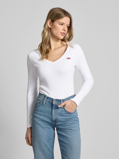 Levi's® Longsleeve mit Label-Patch Weiss 4