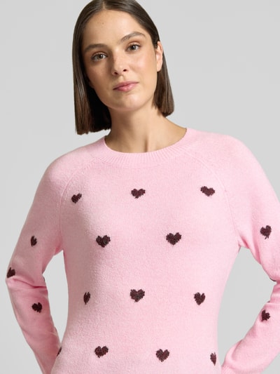 VERO MODA Regular Fit Pullover mit Rundhalsausschnitt Modell 'DOFFY' Pink 3
