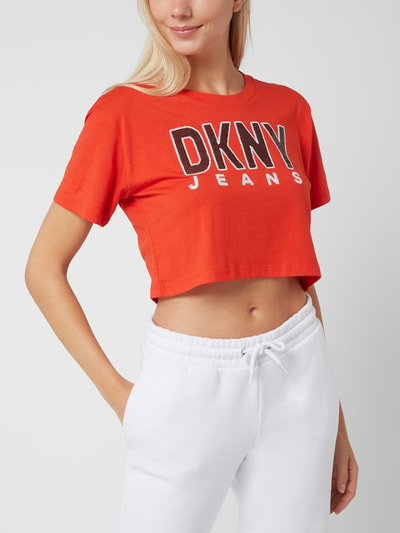 DKNY JEANS Cropped T-Shirt mit Logo Rot 4