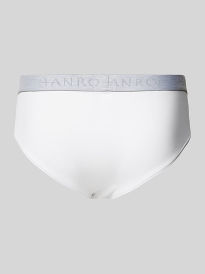 Produktfoto, Slip mit Label-Details im 2er-Pack van Hanro, Mix van katoen en elastaan, nauwsluitend model, set van 2, elastische band, wit-grijs.