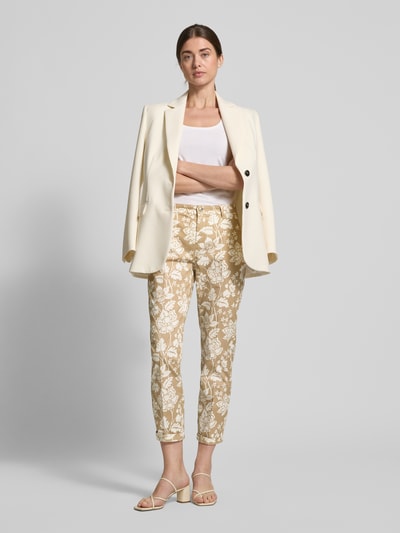 MAC Slim Fit Chino mit verkürztem Schnitt Modell 'turn up' Beige 1