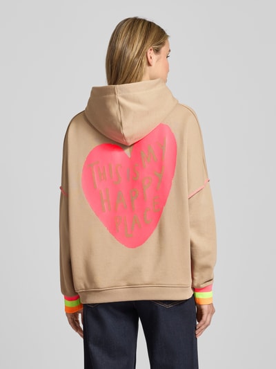 miss goodlife Hoodie met capuchon en motiefprints Beige - 5