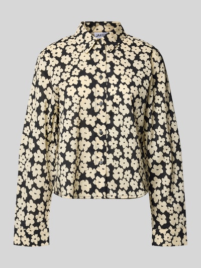 Jake*s Casual Hemdbluse mit Knopfleiste Black 2