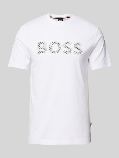 BOSS T-shirt met labelprint, model 'Thompson' Wit - 2