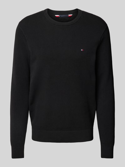 Tommy Hilfiger Sweter z dzianiny z wyhaftowanym logo Czarny 1