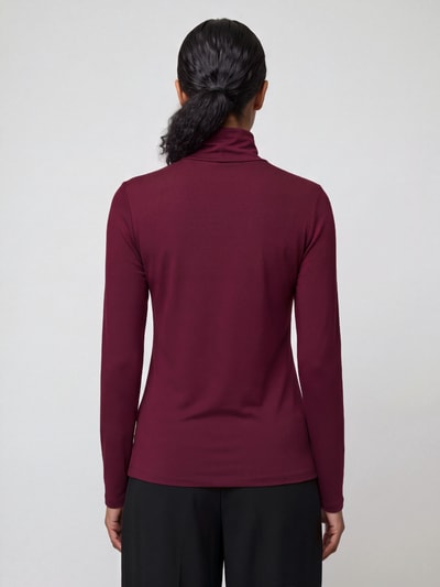 s.Oliver BLACK LABEL Langarmshirt aus Wolle mit Rollkragen Bordeaux 5