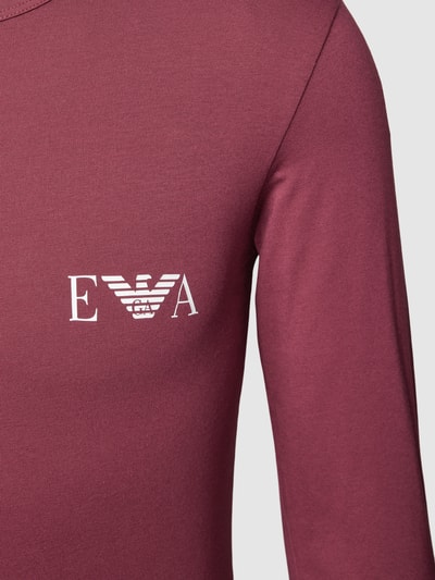 Emporio Armani Bluzka z długim rękawem i nadrukiem z logo Bordowy 2