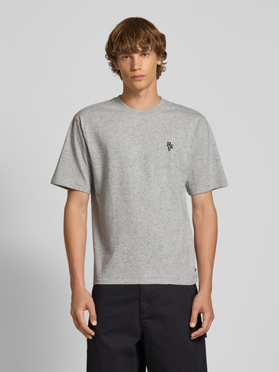 REVIEW T-shirt z wyhaftowanym logo Jasnoszary melanż 4