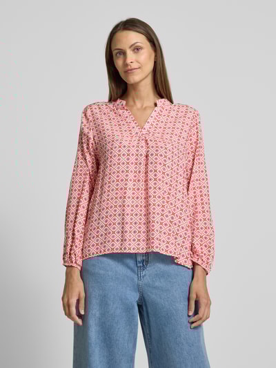 ZABAIONE Relaxed fit blouse met tuniekkraag, model 'Mi44mii' Felroze - 4