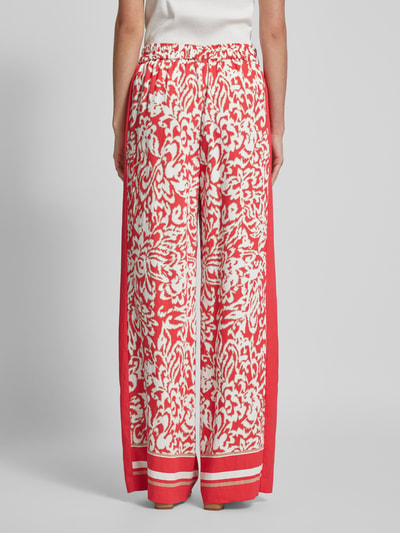 comma Wide leg stoffen broek met all-over print Rood - 5