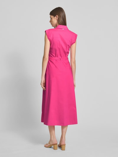 Liu Jo White Sukienka koszulowa z krótkim rękawem i wiązanym paskiem Mocnoróżowy 5