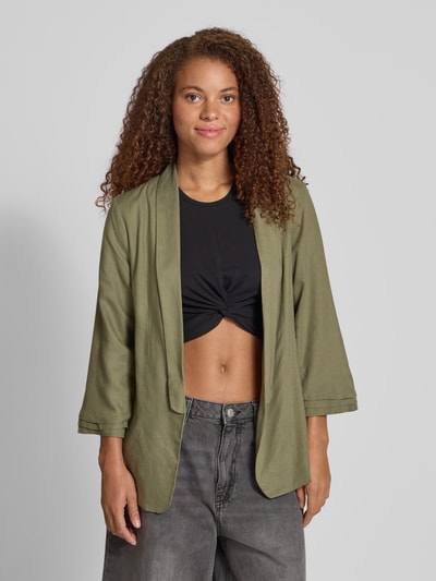 Pieces Regular fit blazer van een mix van viscose en linnen, model 'PIA BOSELLA' Kaki - 4