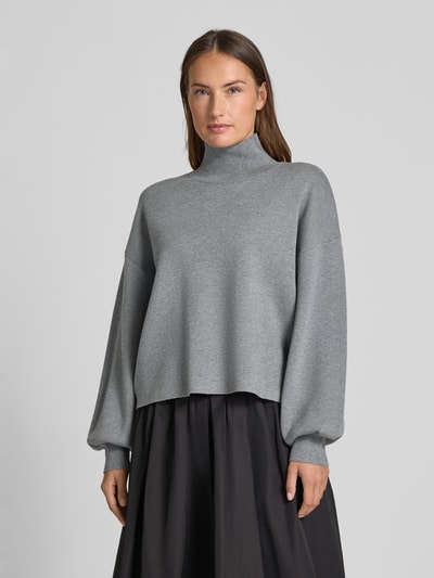 MSCH Copenhagen Gebreide pullover van viscosemix met opstaande kraag, model 'Mercy East' Middengrijs - 4