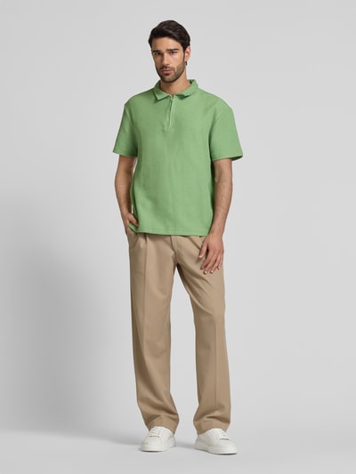 MCNEAL Regular fit poloshirt met ritssluiting Grasgroen - 1