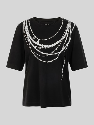 Marc Cain T-Shirt mit Perlketten-Motiv-Print Black 2