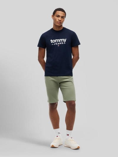 Tommy Jeans relaxed fit T-shirt van puur katoen met labelopschrift Marineblauw - 1