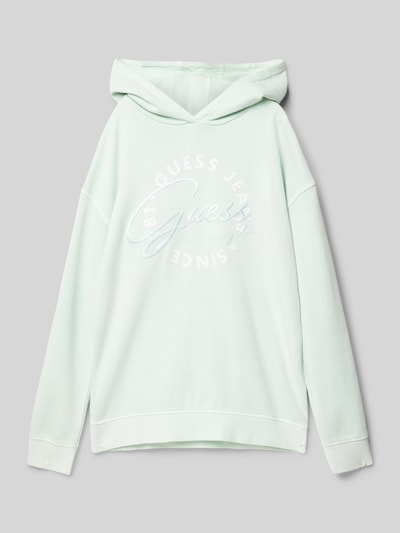 Guess Hoodie met labelstitching Mintgroen - 1