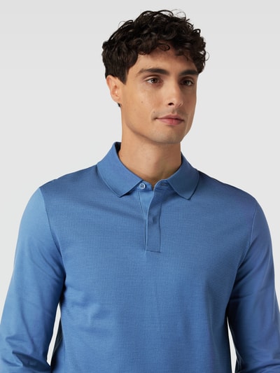 BOSS Poloshirt mit langen Ärmeln Modell 'Pleins' Bleu 3