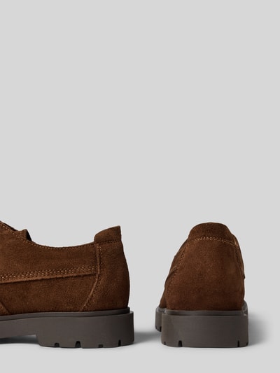Produktfoto, brązowa skóra, zaokrąglony czubek, profilowana podeszwa, buty sznurowane aus Leder mit profilierter Sohle Modell 'Highwood' von Birkenstock, naturalna skóra, model 'Highwood', profilowana podeszwa, wysokość obcasa w rozmiarze 40: 3 cm, wysokość cholewki w rozmiarze 40: 8 cm, szerokość w rozmiarze 40: 10 cm