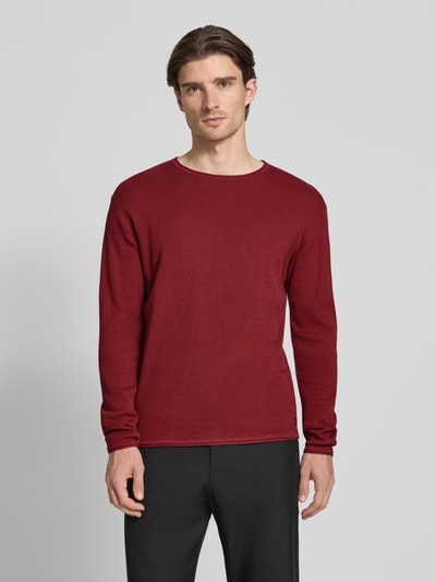 Tom Tailor Denim Sweter z dzianiny o kroju regular fit z czystej bawełny Rdzawoczerwony 4