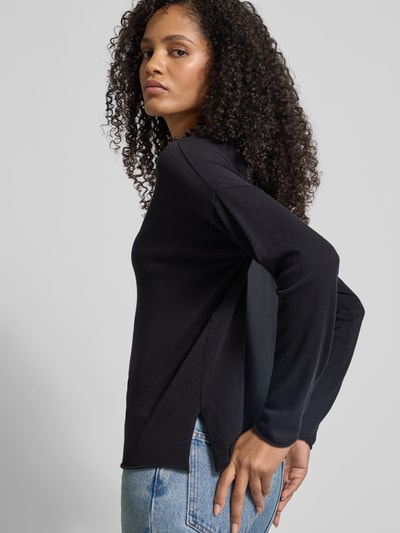 Juvia Oversized Longsleeve mit Rollsaum Black 3