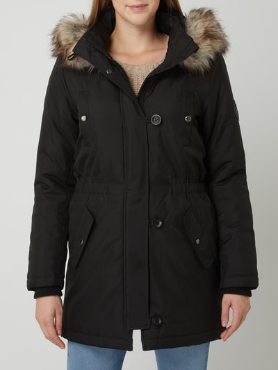 Only Parka met wattering, model 'Iris' Zwart - 4