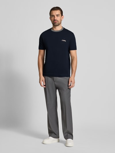 Emporio Armani T-Shirt mit Label-Stitching und Rundhalsausschnitt Marine 1