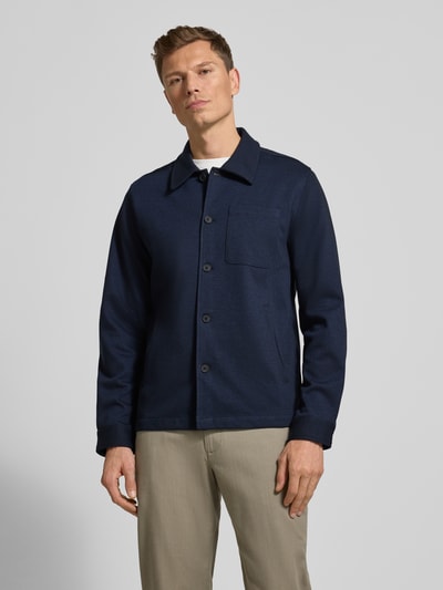 Lindbergh Overhemdjack met knoopsluiting Marineblauw - 4