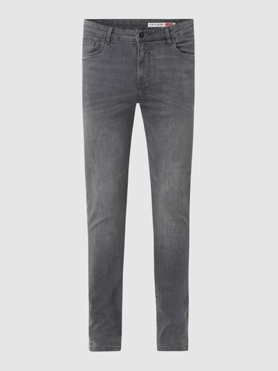 REVIEW Skinny fit jeans met labelpatch Middengrijs - 2