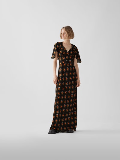 Paco Rabanne Maxikleid mit floralem Allover-Muster Hellrot 1