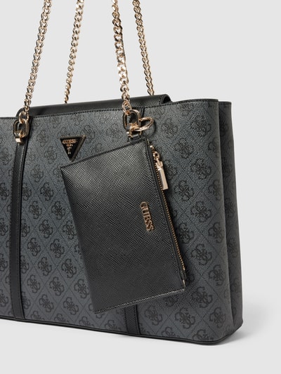 Guess Tote Bag  mit Henkeln in metallic Modell 'CRAIG' Graphit 3