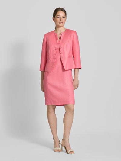 WHITE LABEL Knielanges Kleid mit V-Ausschnitt Pink 1