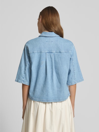 Selected Femme Koszula jeansowa o kroju o kroju cropped fit z mieszanki bawełny model ‘ANYA’ Jeansowy niebieski 5