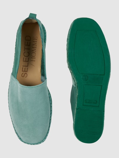 SELECTED HOMME Espadrilles van leer, model 'Ajo' Groen - 4