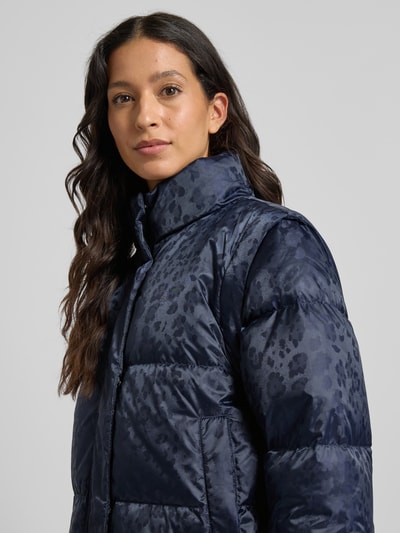 Rich & Royal Kurtka pikowana o kroju relaxed fit ze stójką z podszewką Granatowy 3